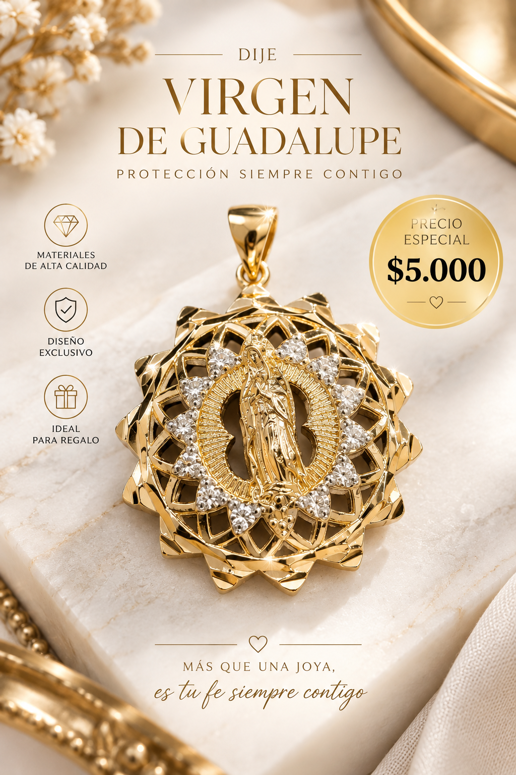 COLGANTE VIRGEN GUADALUPE